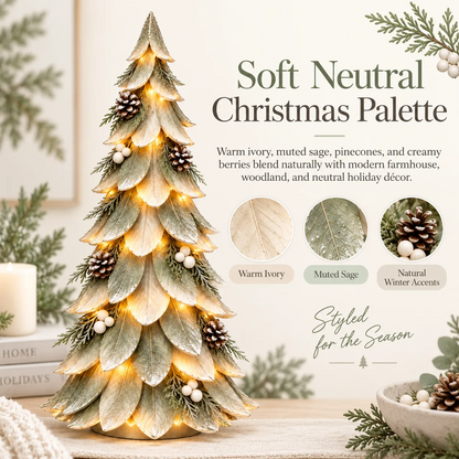 🎄 Winterleaf Glow™ Lighted Tabletop Christmas Tree with Warm LED & Timer