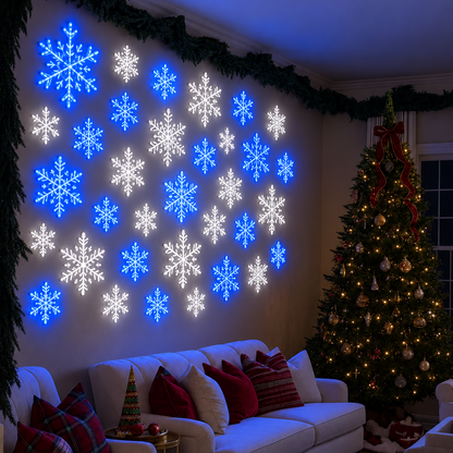 ❄️ Christmas Sale 49% OFF❄️ LED Snowflake Wall Light Set – Remote-Controlled Christmas Winter Decor